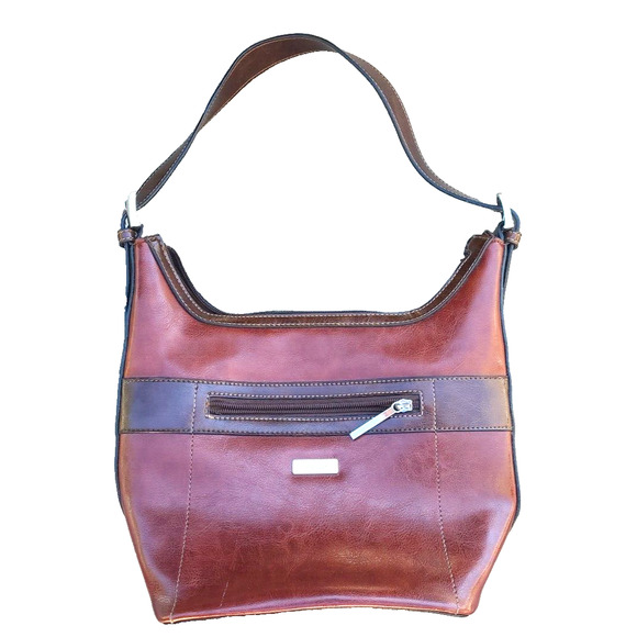 Rina Rich Brown Burgundy Shoulder Handbag Small Purse 11" X 11" X 5" Vintage - Picture 1 of 11